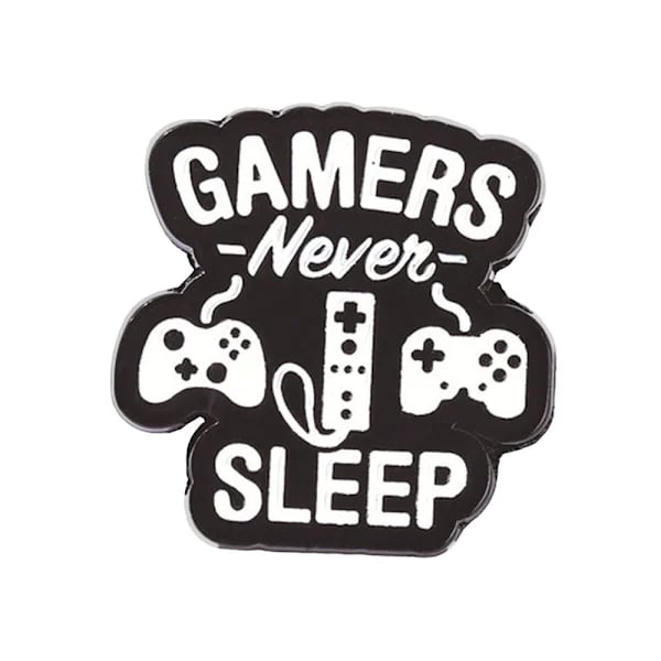 Gaming-broche: Dekorer tøj og tasker, stilrent design Sort