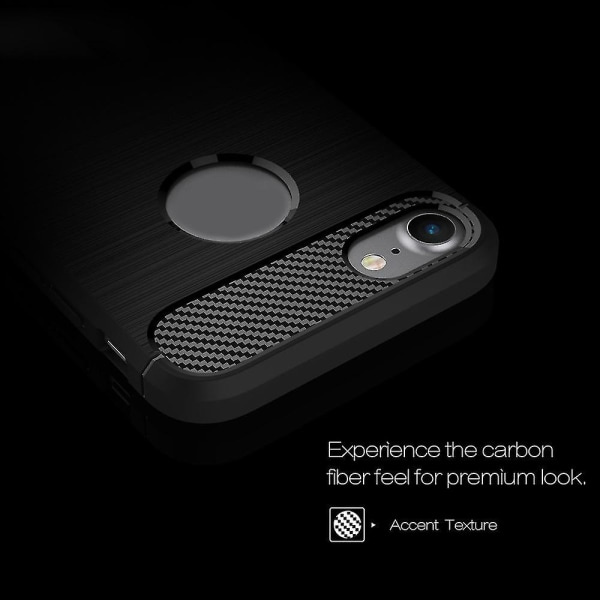 For iPhone 8/7 4,7 tommer Børstet TPU anti-ripe Støtsikkert karbonfiber beskyttende deksel - Mørkeblå (farge Svart) null none