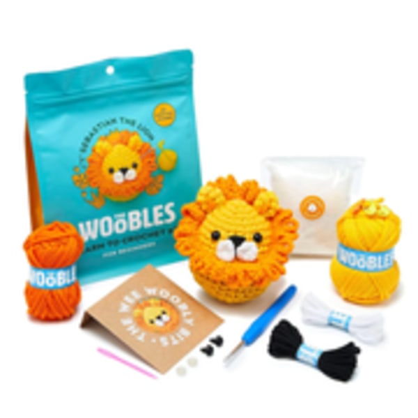 Woobles Startpakke til Hækling i Easy Peasy Garn, som Vist på Shark Tank Pingvin lion