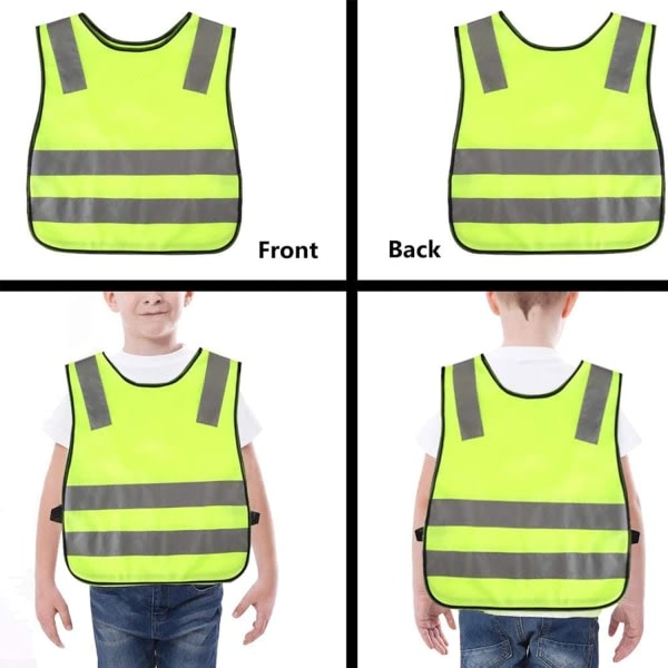 2 stk. sikkerhedsvest til børn, 360° synlighed reflekterende vest f
