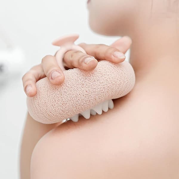 2-pack - cm - Dambadsvamp - med - tvålbollar - Badsvampborste - Badborste - ryggskrubbning - Badboll - Skrubba - Grön - rosa