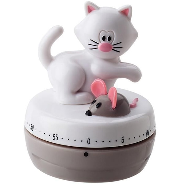 Katt & mus timer Vit