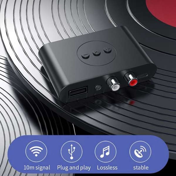 Bluetooth 5.2 lydmottaker Nfc USB Flash Drive Rca 3,5 mm Aux USB Stereo musikk trådløs adapter Wi