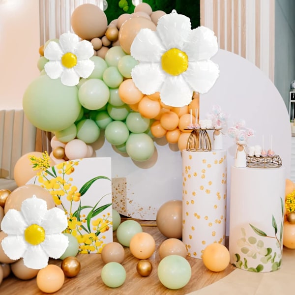20 stk. Daisy Ballonger, Kjempeblomsterballonger for Daisy Festdekorasjoner, Bryllupstilbehør, Bursdagsdekorasjon