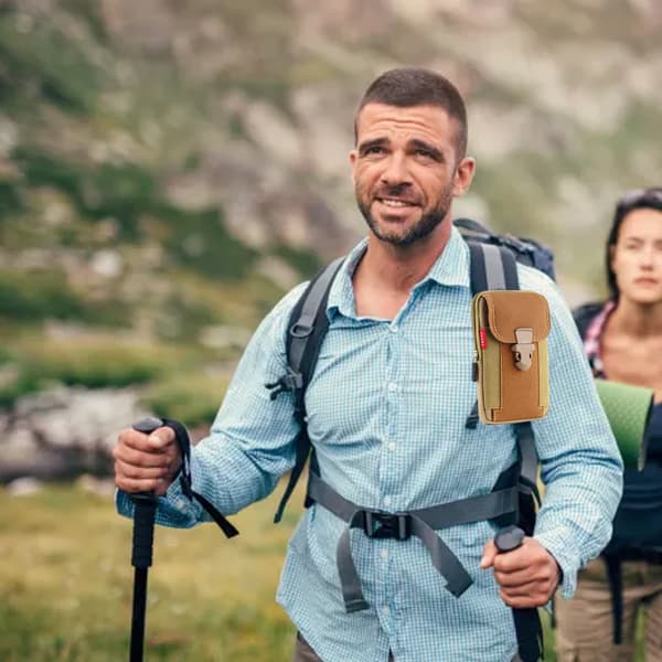 Canvas mobiltelefonväska slitstark bältes vertikal mobiltelefonfodral