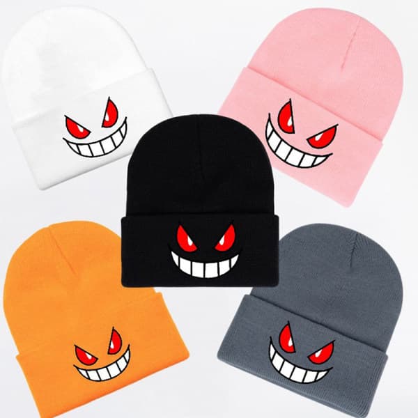 CDQ Mössa Stickad mössa Varm Slouchy Gengar Vinter Cuff Thermal Lila