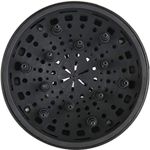 Diffuser til hårtørrer - Universelt hårtørrertilbehør til krøllet eller bølget hår - Salonværktøj sort - Tilslutning indvendig diameter 6 cm