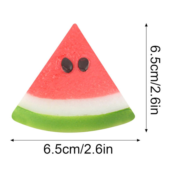 Kunstig Plast Rød Vannmelon Skive Realistisk Frukt Dekorasjon (10 Stykker)