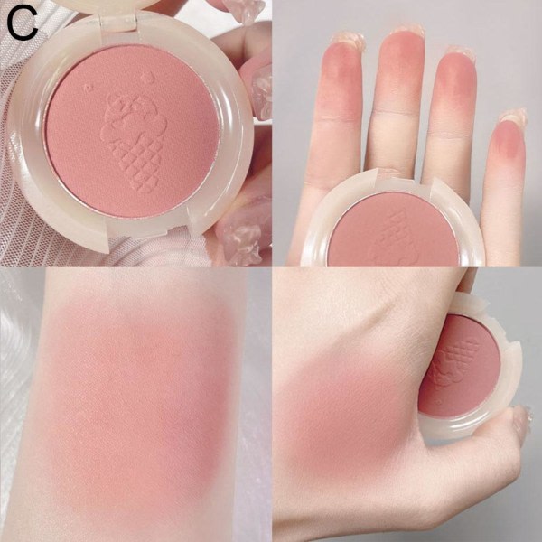 KAKASHOW Soft Mist Lidt beruset Monokrom Powder Blushe Ice Shake Peach 4g