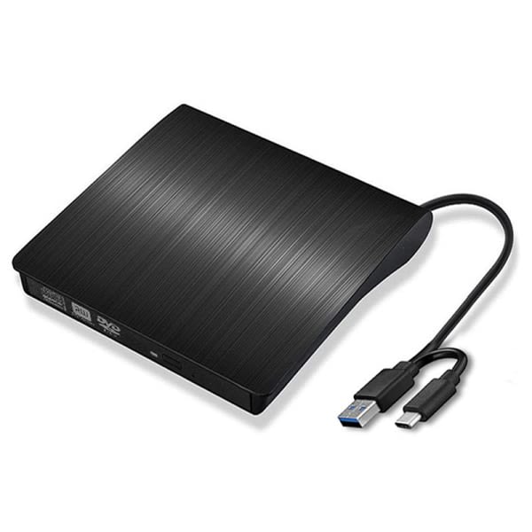 USB 3.0/Type-C Slim Ekstern DVD RW CD-brænder Brænder Læser Sort one size
