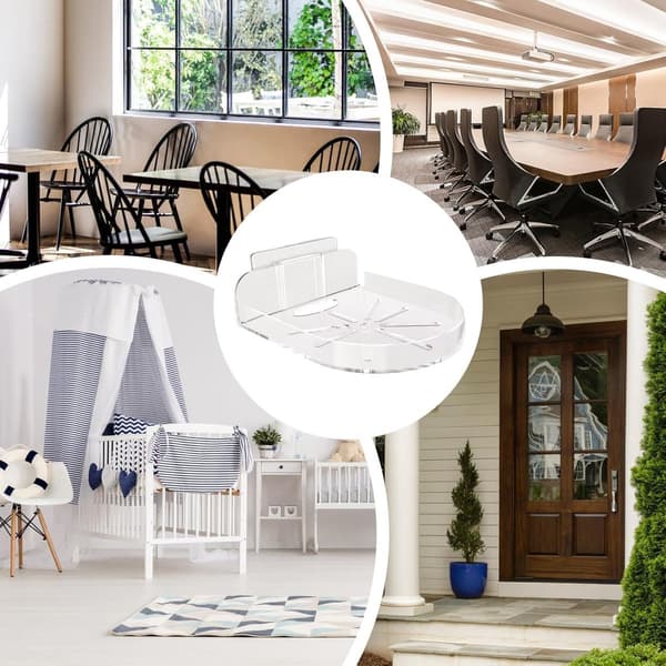 Väggmonterad hylla för säkerhetskamera, självhäftande utan borrning, PP-förvaringsfäste för inomhus- och utomhusbruk, hem och sovrum, transparent, 2-pack