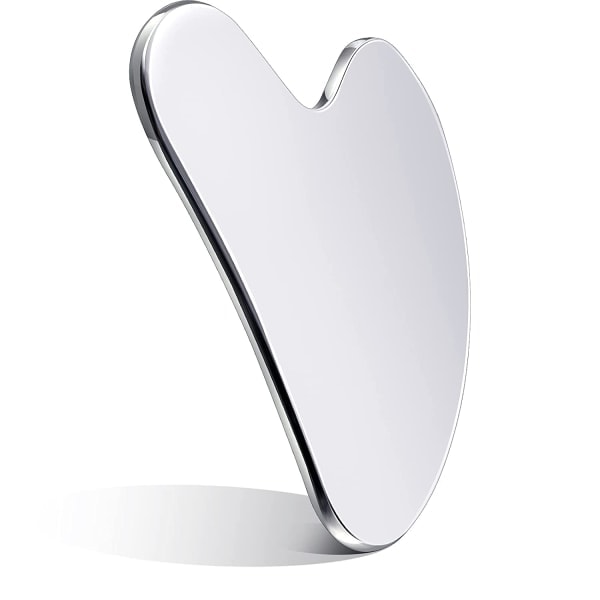 Rostfritt stål Gua Sha ansiktsverktyg för ansiktsmassage (silver)