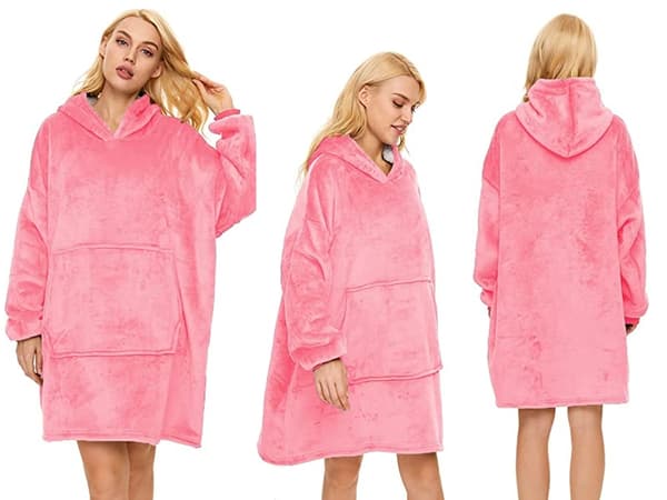 Oversized Hættetrøje med Hætte - Filt_tfrf Rosa pink