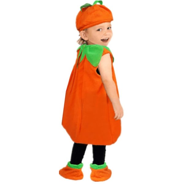Halloween Toddler Baby Pumpa Kostym Party Finklänning Udför Kläder 4-5 år