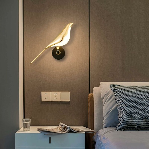 4500K Indendørs væglampe, Fuglelampe Moderne Skrivebordslampe Sengelampe Lys Væglame, Enkel og Kreativ Fuglevæglampe