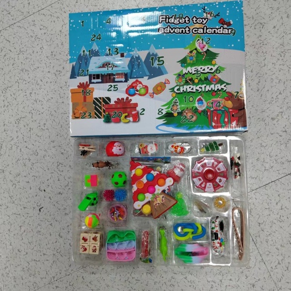 Jul julklappar julkalender presenter DIY dekompressionsleksaker Som bilden visar