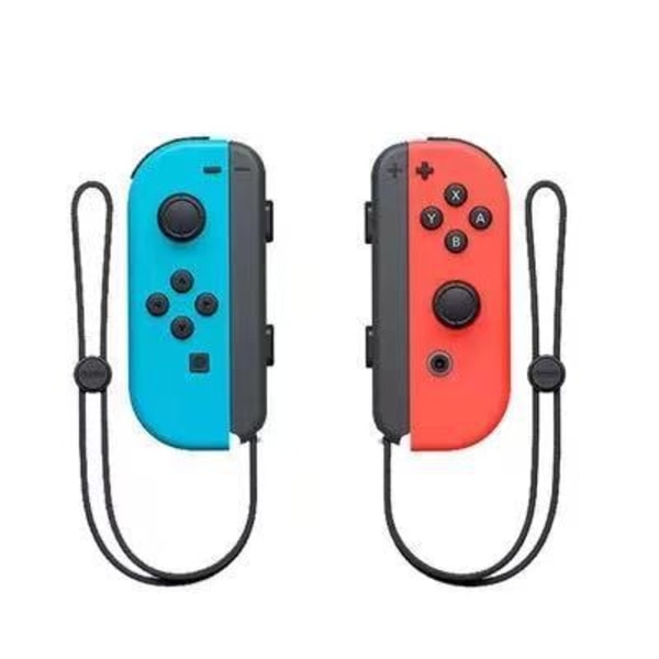 NS-switch vänster och höger handkontroll Joycon handtag switch bluetooth handkontroll med fjärrväckning och handledsrem Blått och rött handtag Blue and red handle