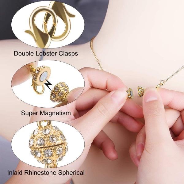 Armbåndslås 12 dele Smyckeslås Hummerlås Smycken til fremstilling af armbåndshalsbånd (guld og sølv)