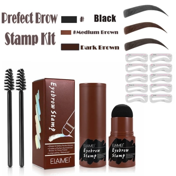 Ögonbryn Stencil Shaping Makeup Kit Medium Brown