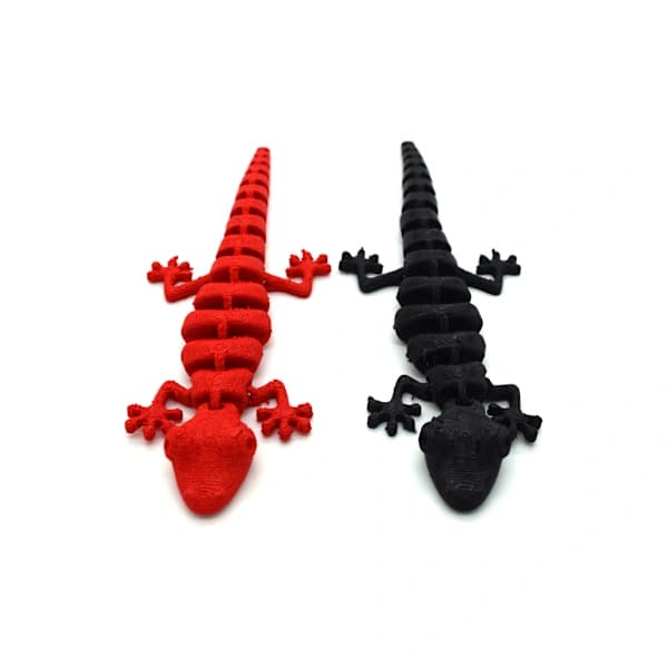 2x Fleksibel øgle Halloween rædselsdekoration blød Sort one size