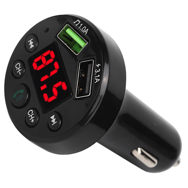 E6 Bil Bluetooth 5.0 MP3-spiller Modulator Dobbel USB Hurtiglading FM-adapter Sender_tfrf