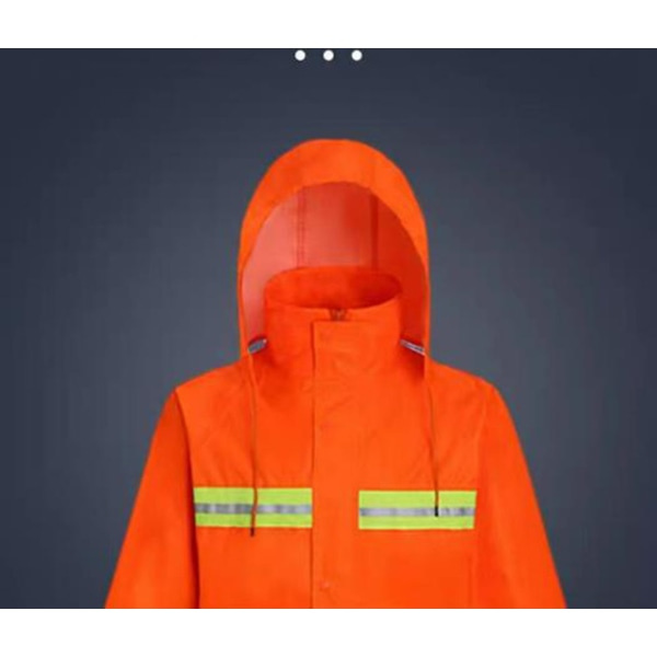 Regnrock, lång, antistormregnrock i ett stycke, dubbellager, vattentät – reflekterande XXXL