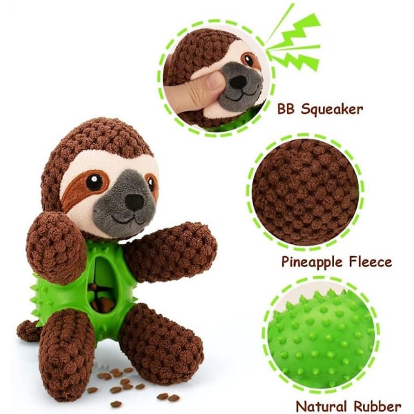 Crinkle Hundleksaker Slottformade, hundpusselleksaker för rengöring av hundtänder, pipiga hundleksaker med naturgummi
