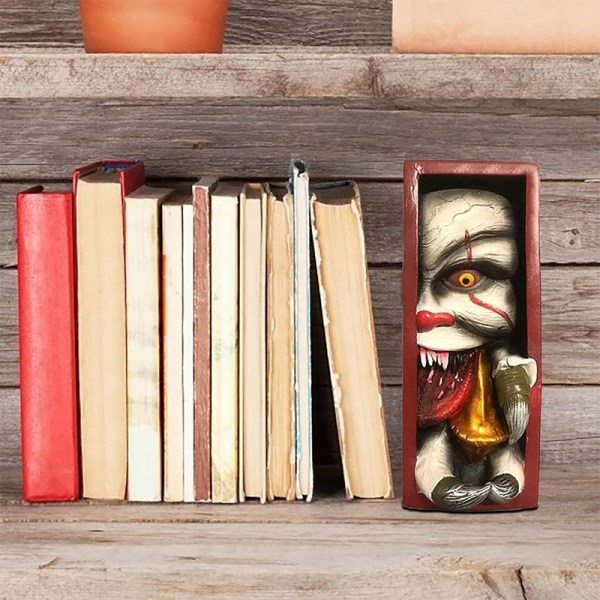 Mänskligt ansikte Resin Bokstöd Bokställ Skulptur Bokhylla Dekor P C onesize