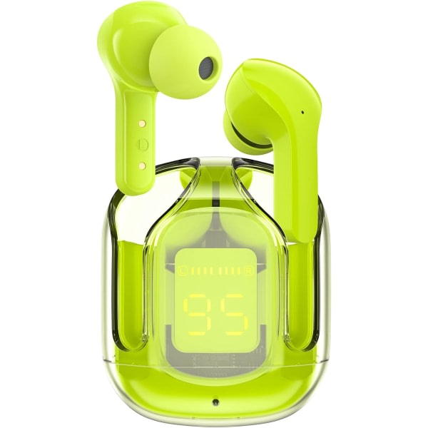 Bluetooth hörlurar, Bluetooth hörlurar med HiFi-stereo, trådlösa sporthörlurar Inbyggd 4 HD-mikrofon, brusreducerande trådlöst headset m grå
