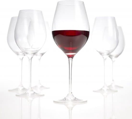 Salt & Pepper Cuvee Rödvinsglas Set om 6, 600ml Kristallklart Glas för Vin, Sprit och Longdrinks, Elegant Servis för Hemmet
