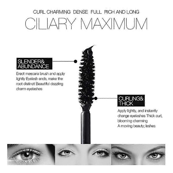 1 stk. krøllet fransk mascara, volumengivende, forlængende, vandtæt og smudsfri øjenvippeforlængelse