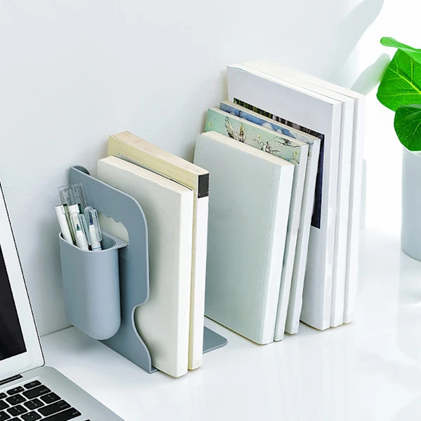 Bookend Simple Style Foldable Shelves ABS Bookends Books Support Stand Home Decor Grey