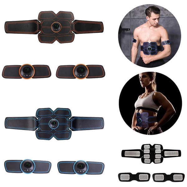Muskelstimulator, magtränare Magmuskeltoner Elektroniska toningbälten Träning Hemma Fitness Device svart