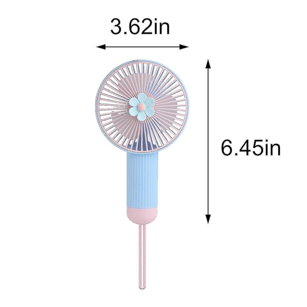 Smart Handhållen Liten Fläkt Tecknad Klar Liten Blomma 3 USB-laddning Studentpresent Rep Liten Fläkt