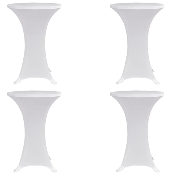 vidaXL Överdrag för ståbord Ø60 cm vit stretch 4 st White Vit