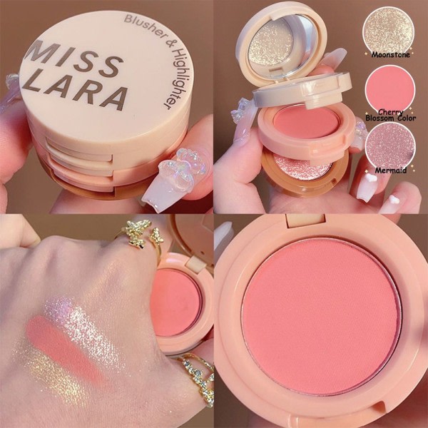 3-in-1 Highlighter Blush Palette Mattava Luomiväri 1