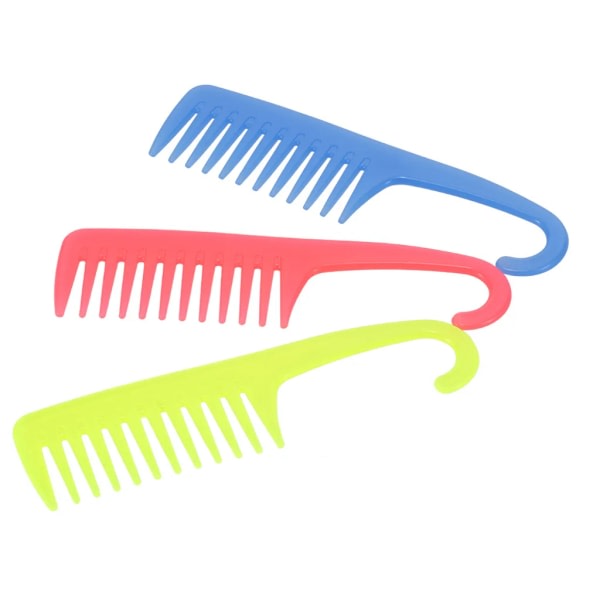 Creative Hair Comb Stor bredandskam med hängare ABS-plast Antistatisk trasselkam bredandfrisyr Färg Slumpmässigt