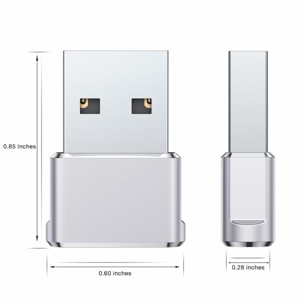USB til USB C Adapter 3Pack, Typ C Hona til USB A Hane Converter