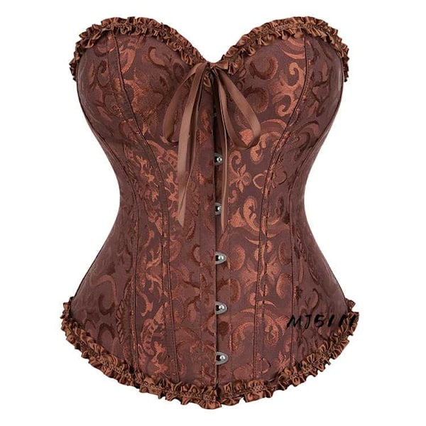 Europeisk og amerikansk palasskorsett brudekjole sexy midje og mage vest korsett korsett MJ51 kaffe-Xin coffee coffee S