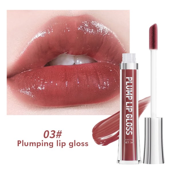 Naturlig utseende spegel läppglans høypigment gjenfuktende glans for Lady Beauty Lip Makeup 3