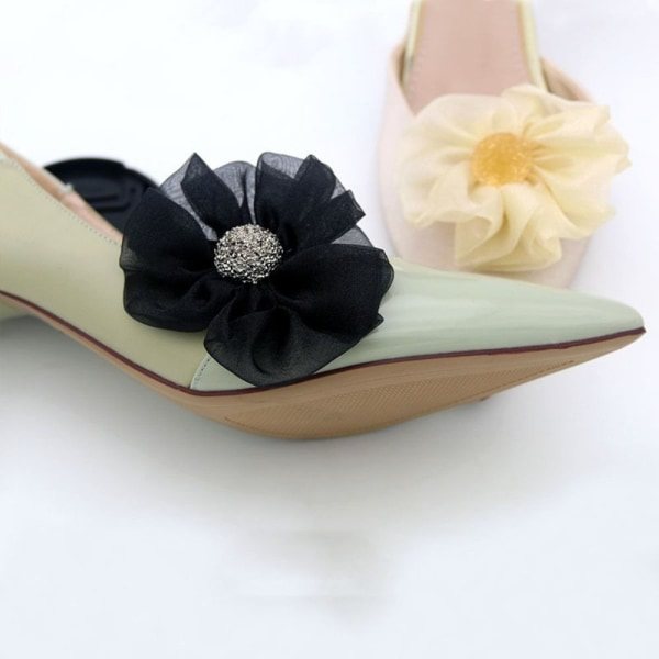 2 stk Skodekorasjoner Clip Shiny Clips HVIT BLOMMA BLOMMA hvit blomst-blomst
