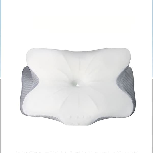 Ergonomisk Nackkudde – Memory Foam med Örngott för Sida/Rygg/Mage_TF_TF Ljusgrå