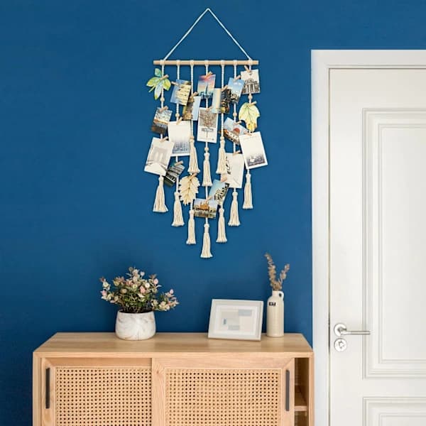 Hanging Photo Display Fringe Wall Decor Picture Organizer Boho