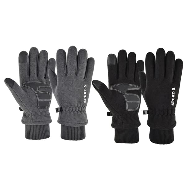 Herre Vinter Polar Fleece Silica Gel Slip Touch Sport Cykel Grå One Size