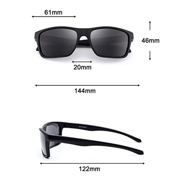 CDQ Premium polariserade solglasögon för män kvinnor Retro fyrkantig ram Grå