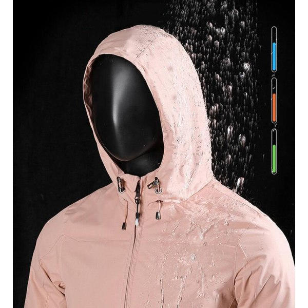 Regnjakke dame, vanntett, lett, foret, pakkbar, sportsjakke, funksjonsjakke, andas XL