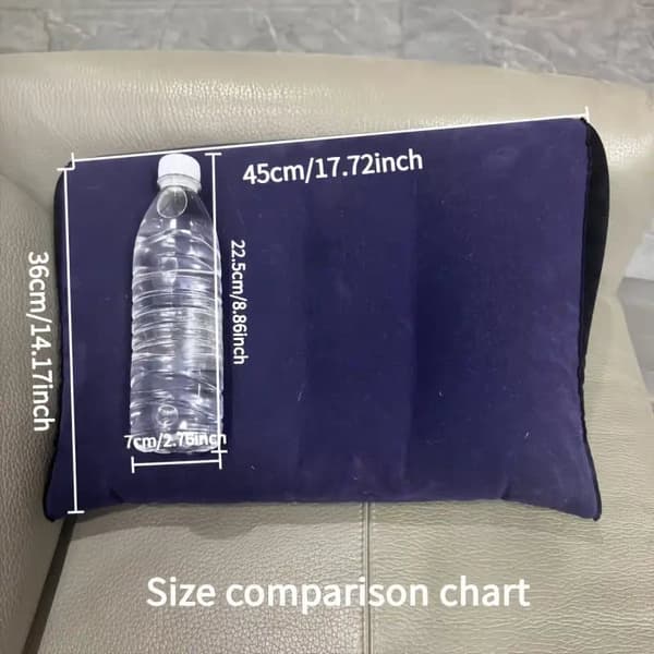 Ergonomisk Benkudde i Plysch, Uppblåsbar Triangelformad Stödkudde för Säng & Soffa_TF_TF 2-Pack