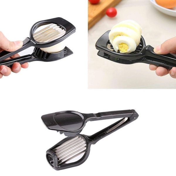 S.old - Soppkutter - Eggkutter - Fruktkutter - Blader i rustfritt stål - Plast - Svart - 7,5 cm x 19 cm