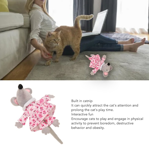 Katteurt Legetøj til Katte, Interaktivt Tygggelegetøj til Kæledyr, Bidebestandigt, Reducerer Kedsomhed, Tygggelegetøj til Katte Pink