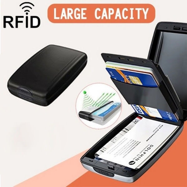 CDQ Rfid Stöldskydds aluminiumblockerande kreditkortshållare för män Kvinnor Reseplånbok